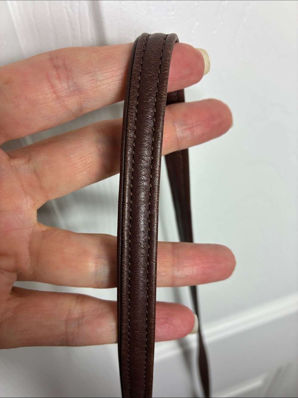 Eileen Fisher Brown/ Oxblood Leather Messenger Crossbody - Picture 9 of 12